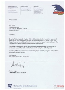 Adelaide Crows Letter